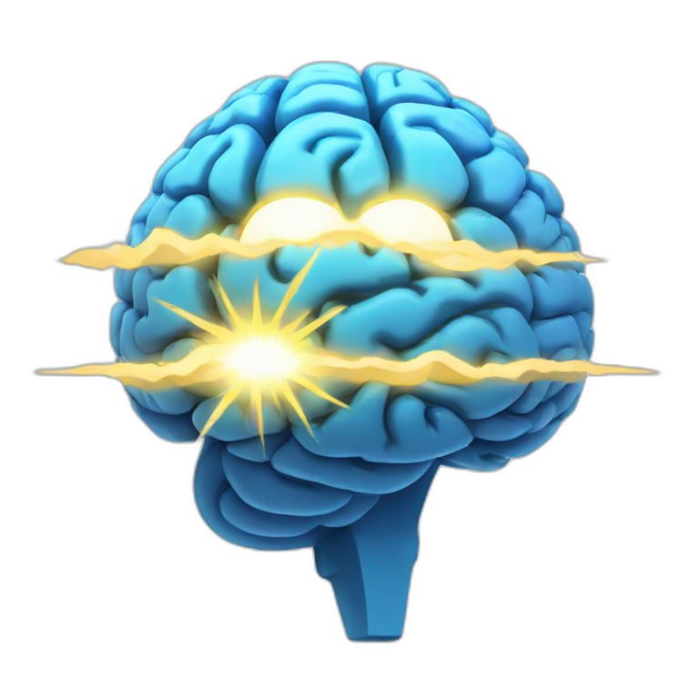 blue sweater with smiling brain | AI Emoji Generator