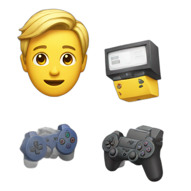 Man playing PlayStation AI Emoji Generator