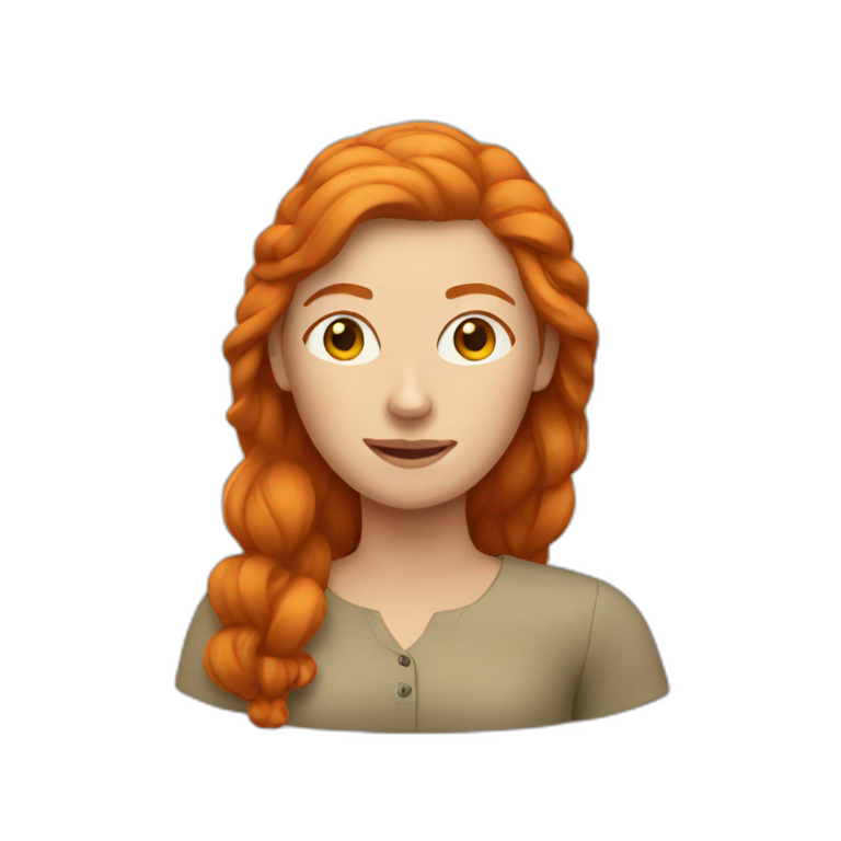 Ginger White woman backpack with the eyes and the map | AI Emoji Generator