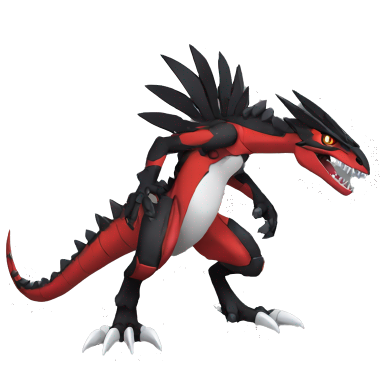 Cool Edgy Black Red Digimon-Fakemon-Guilmon-Velociraptor-Dragon-Mecha ...