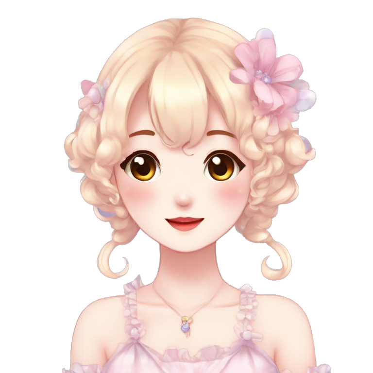 Gorgeous Anime Style Lady With Blushing Face Cottagecore Fairycore ...