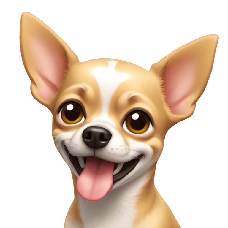 white happy long haired chihuahua | AI Emoji Generator