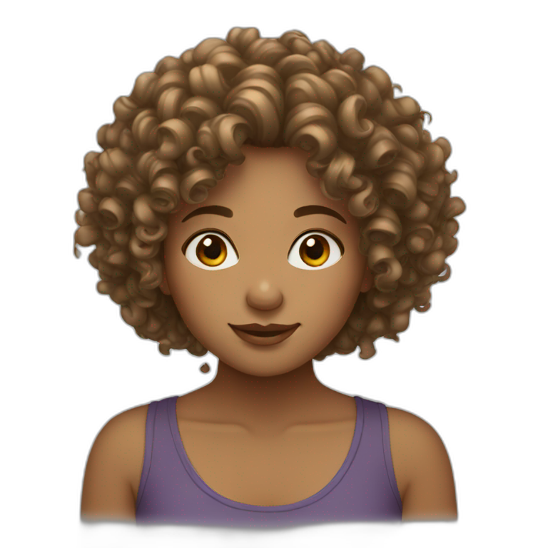 Runner girl with curly hair | AI Emoji Generator