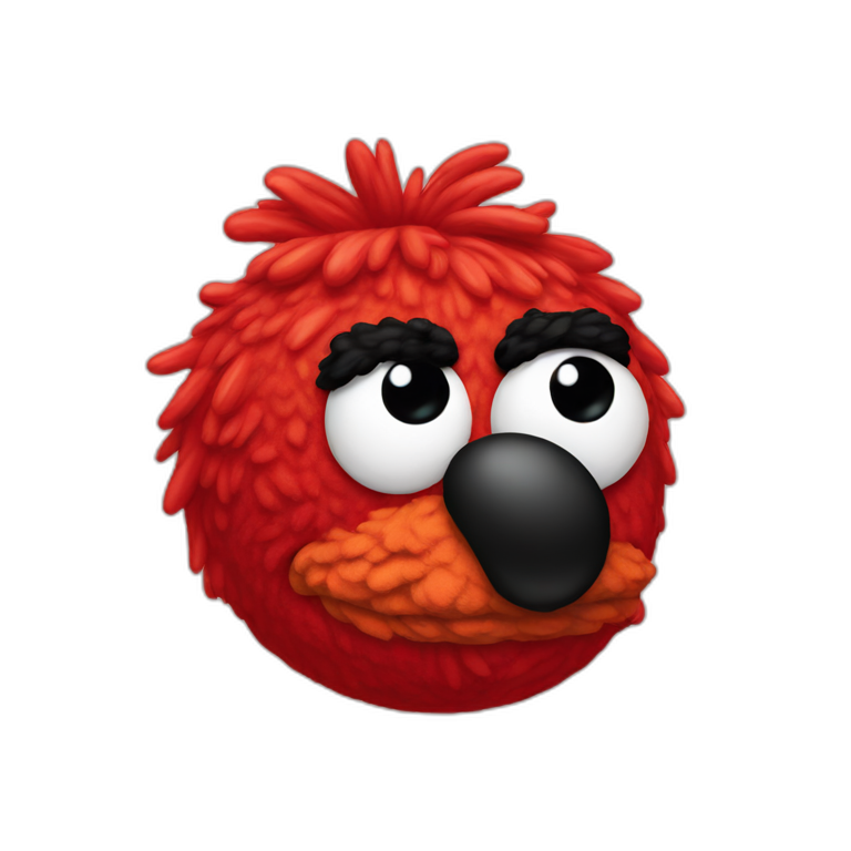 elmo with one hand up | AI Emoji Generator