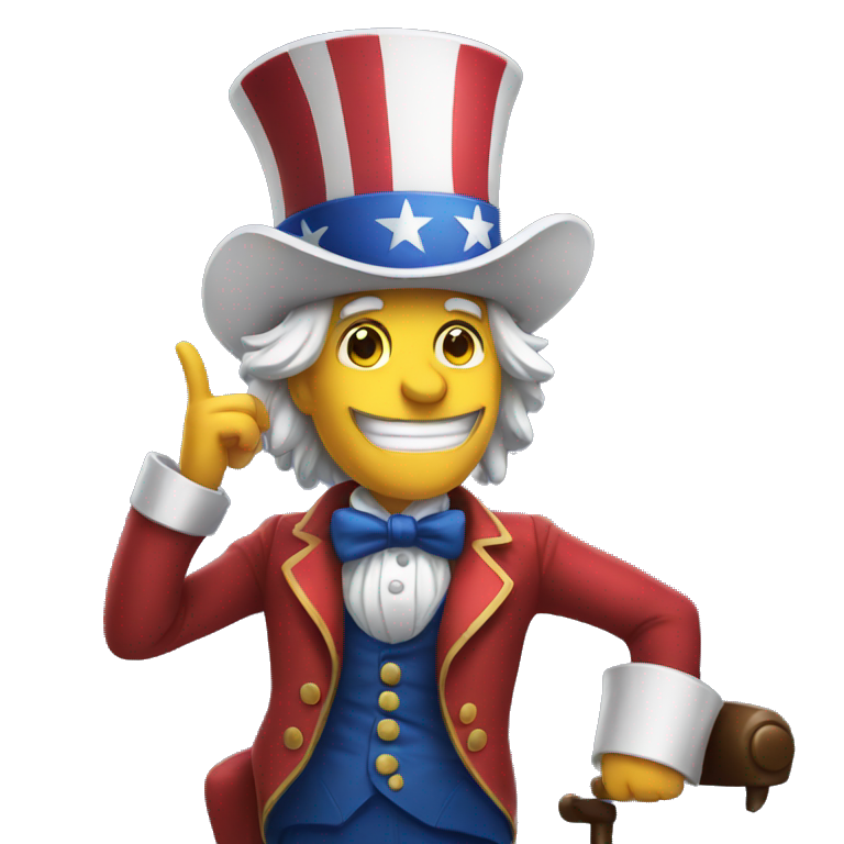 Uncle Sam and chest with treasures | AI Emoji Generator