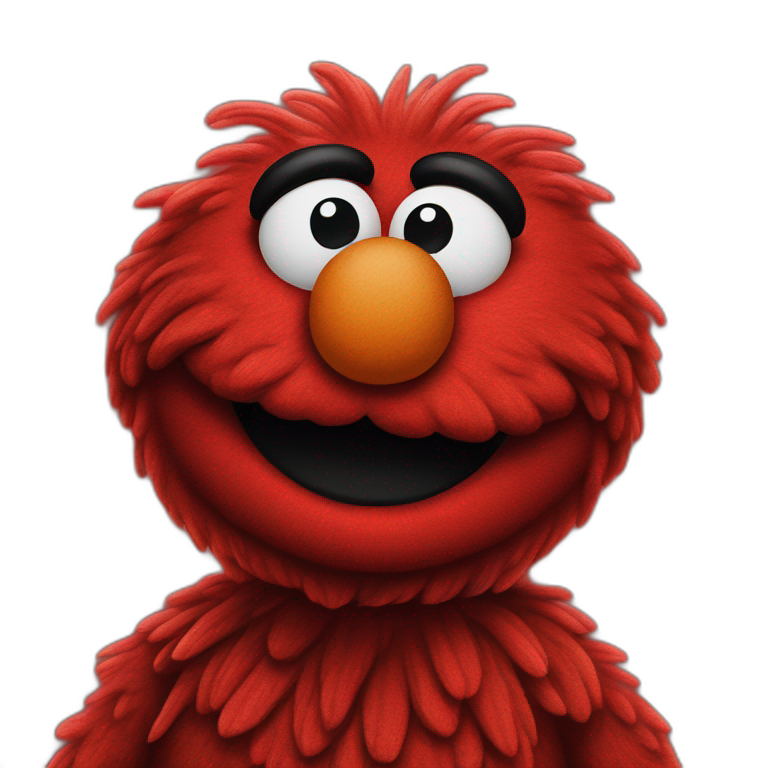 Elmo with a jawline | AI Emoji Generator