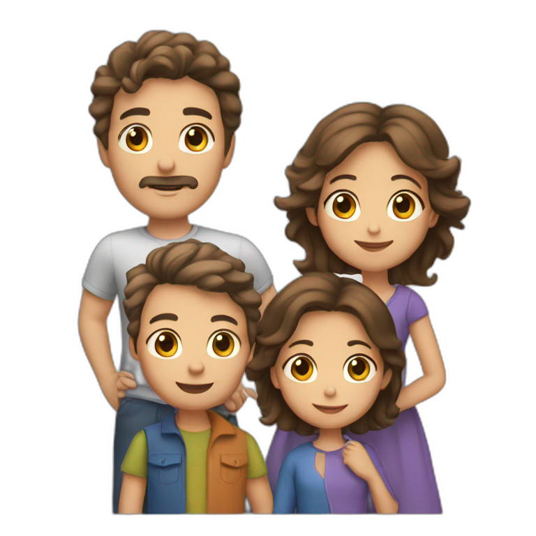 Mom and daughter three years old from Russia with brown hair | AI Emoji ...