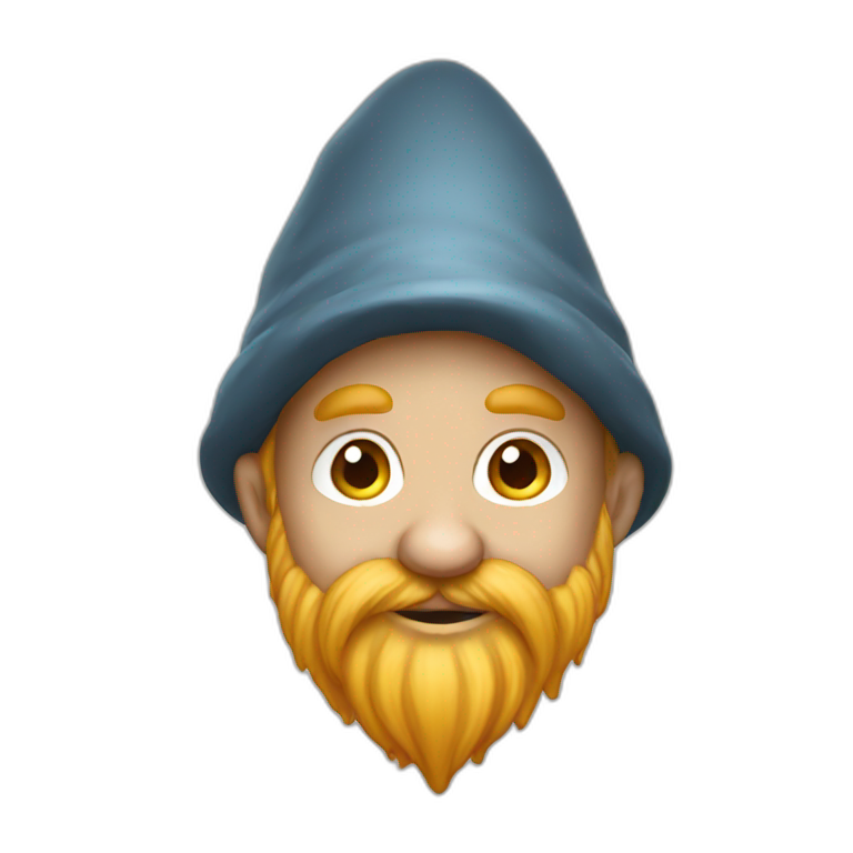 garden gnome with brown hair | AI Emoji Generator