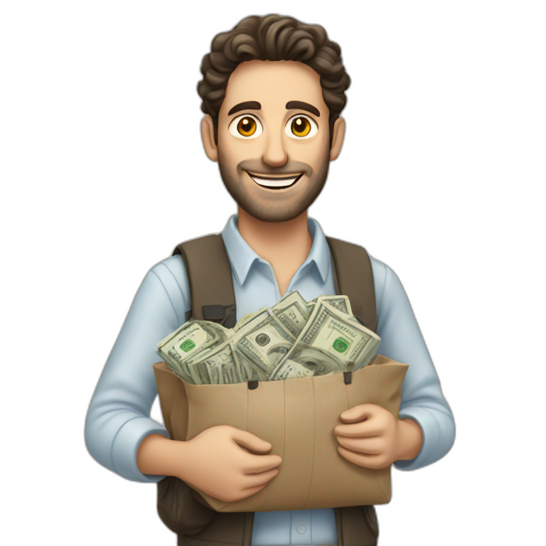 a black man who steals bags of money | AI Emoji Generator