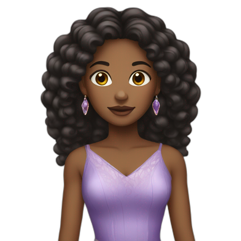 Young Black women lips long hair | AI Emoji Generator