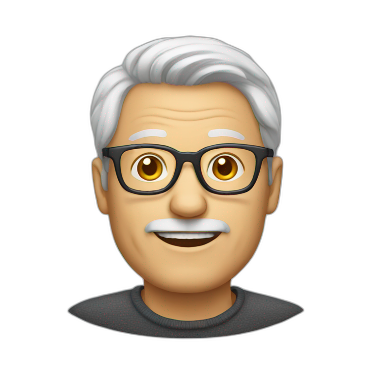 50 year old bold chinese man | AI Emoji Generator