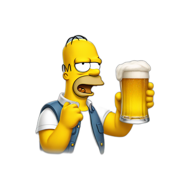 Homer drinking | AI Emoji Generator