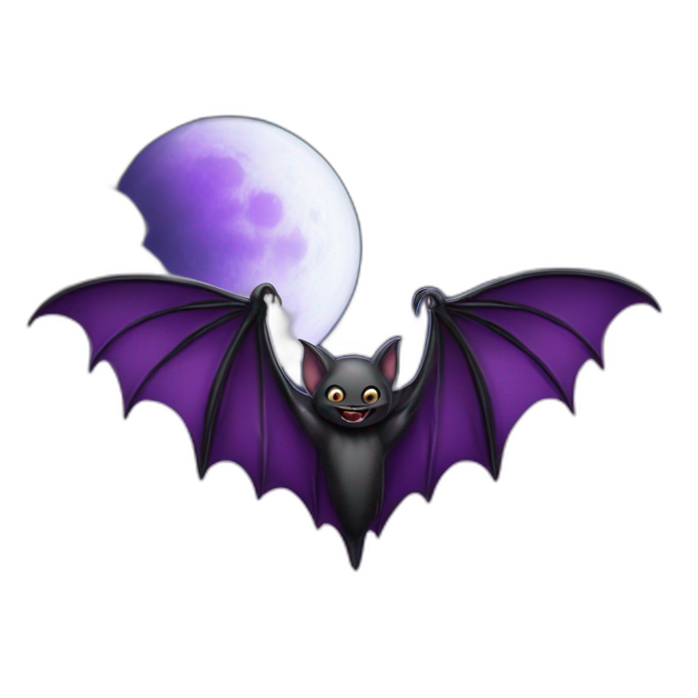 purple black vampire bat pretty eyes wings flying in front of large ...