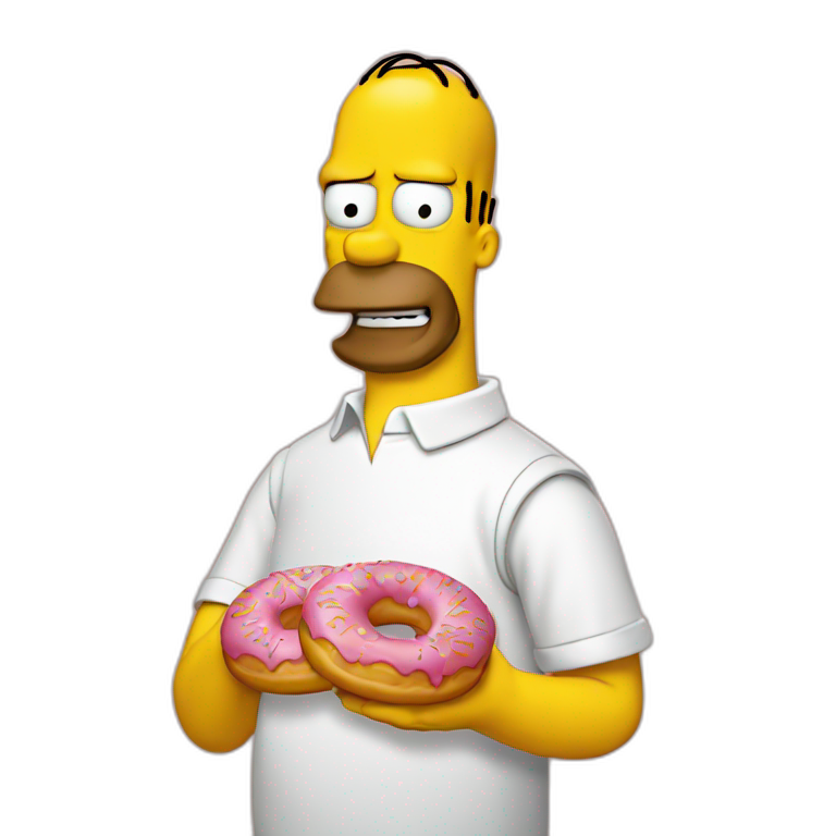 Homer simpson with sugar donuts | AI Emoji Generator