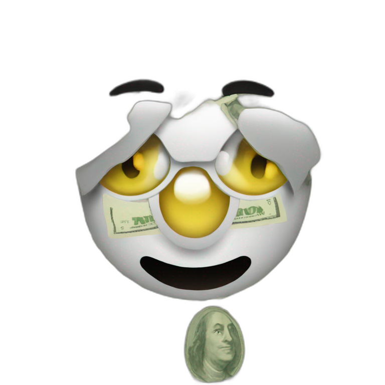 Yellow smile with money eyes | AI Emoji Generator