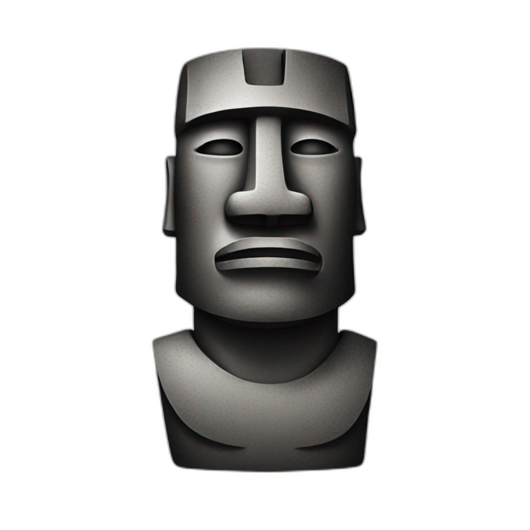 moai With a bow and close | AI Emoji Generator