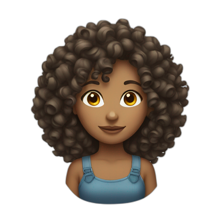 Runner girl with curly hair | AI Emoji Generator