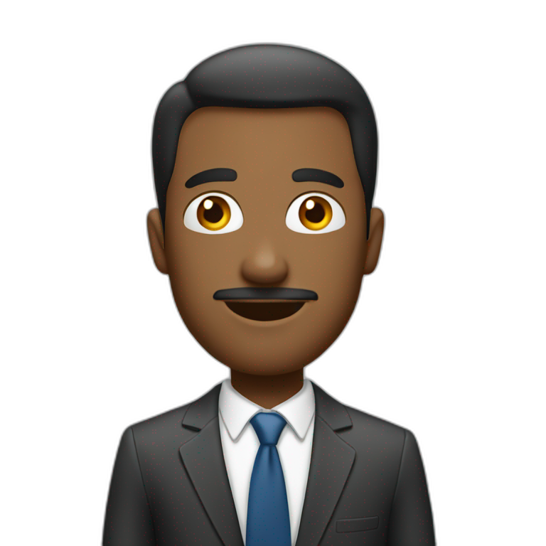 Black man Sitting in front of a pc | AI Emoji Generator