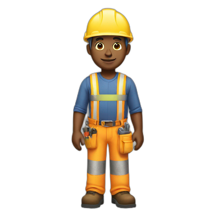 Construction worker with green hard hat | AI Emoji Generator