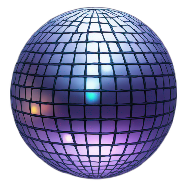 disco ball hanging on top of a shining car | AI Emoji Generator