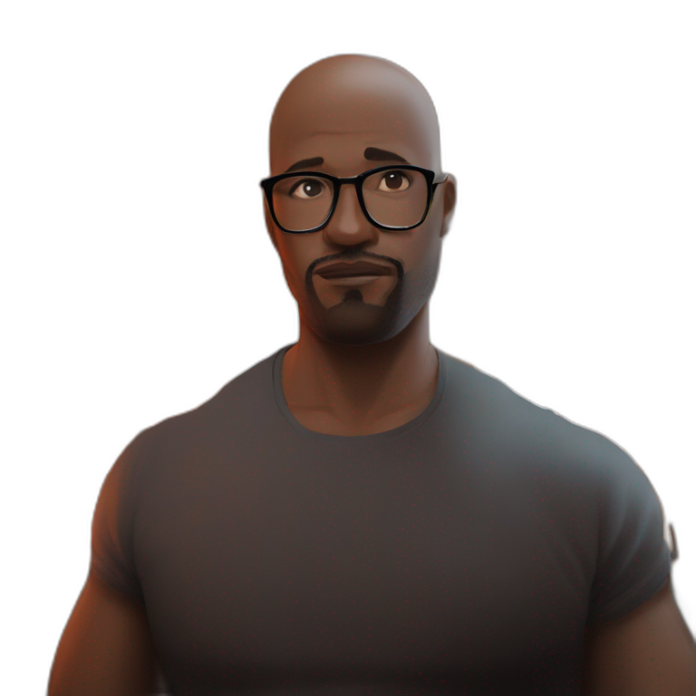 bearded bald guy with glasses | AI Emoji Generator