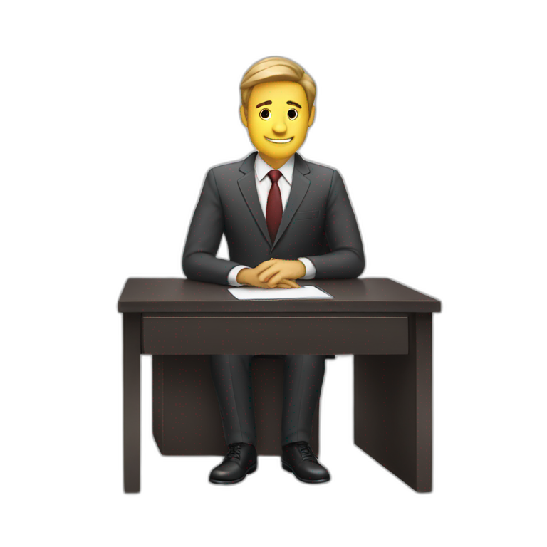 Guy sitting at desk | AI Emoji Generator