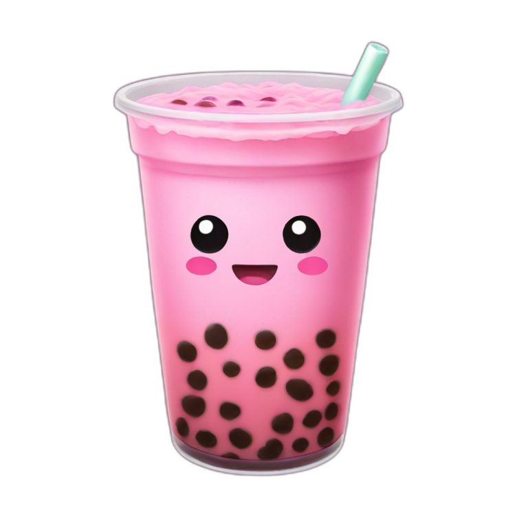 Bunny drinking boba tea | AI Emoji Generator