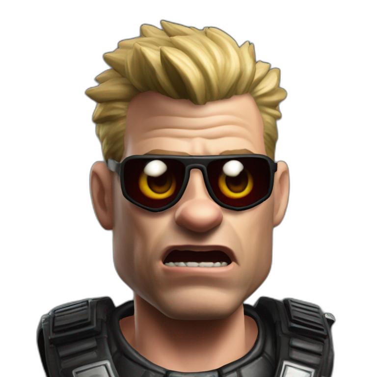 Duke nukem shruggs | AI Emoji Generator