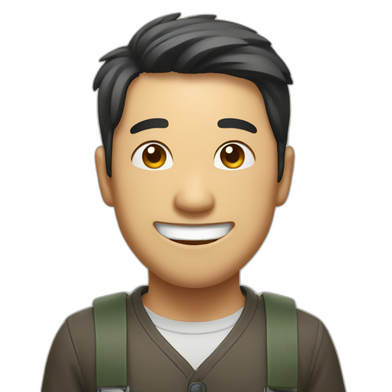 Asian man with dreds | AI Emoji Generator