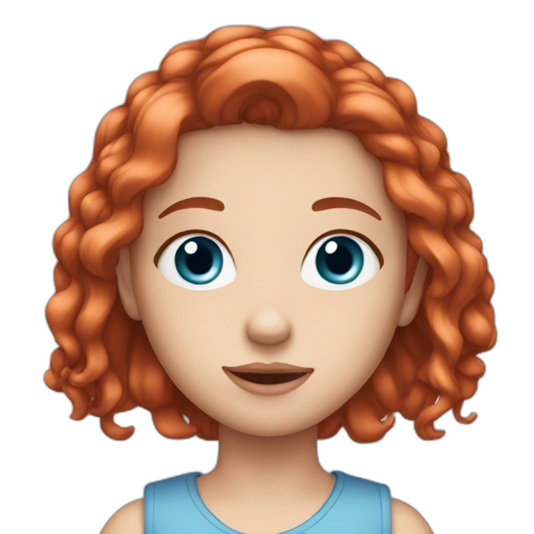 White Girl Red Hair Blue Eyes Wearing Headphones Ai Emoji Generator 2563