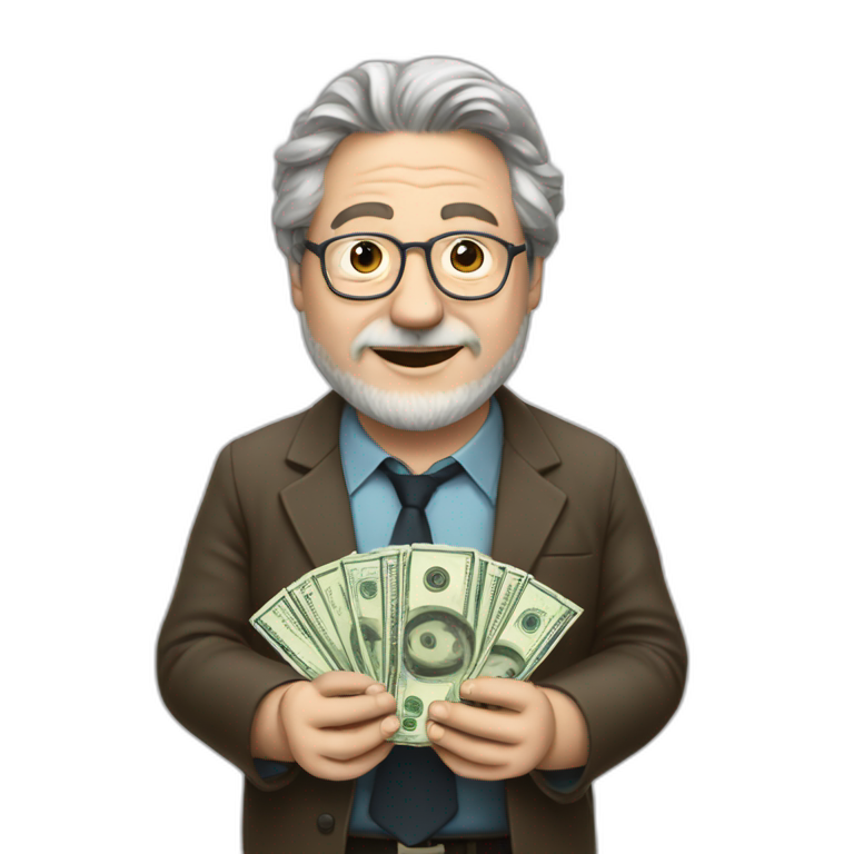 streching hands with money in the middle | AI Emoji Generator