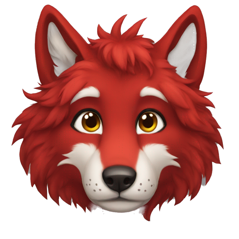 Dark Red wolf | AI Emoji Generator