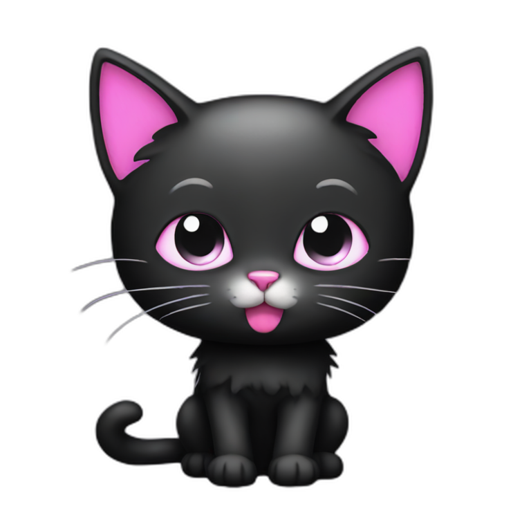 emo cat black purple long hair | AI Emoji Generator