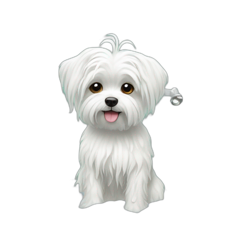 Maltese dog in sunglasses | AI Emoji Generator