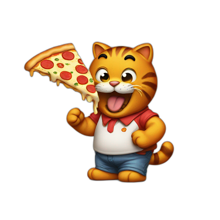 garfield eating lasagna | AI Emoji Generator