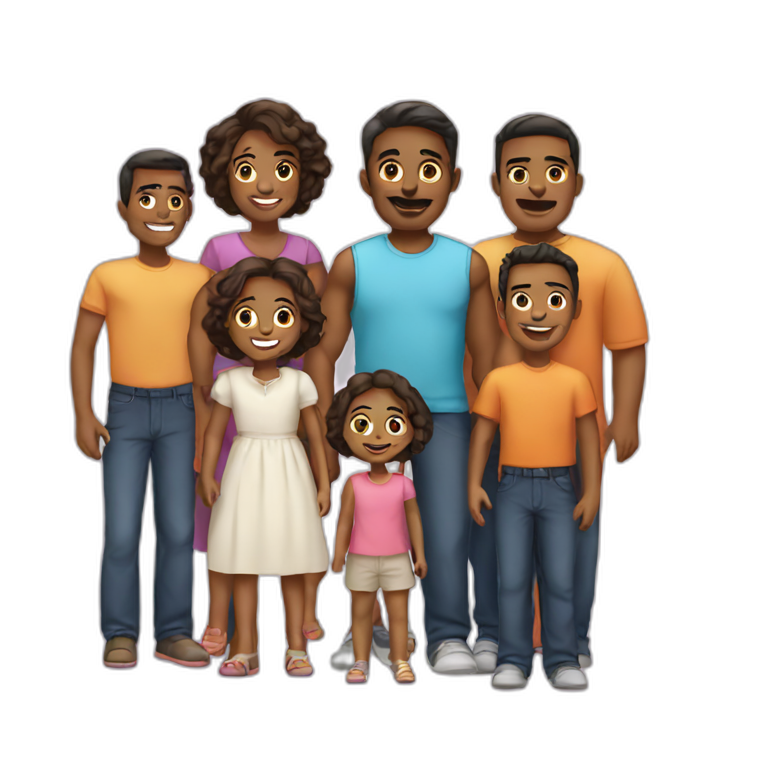 Family of three one girl | AI Emoji Generator