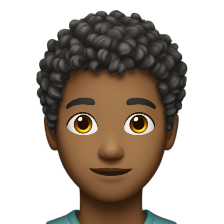 Fade taper black curly hair ana white face | AI Emoji Generator