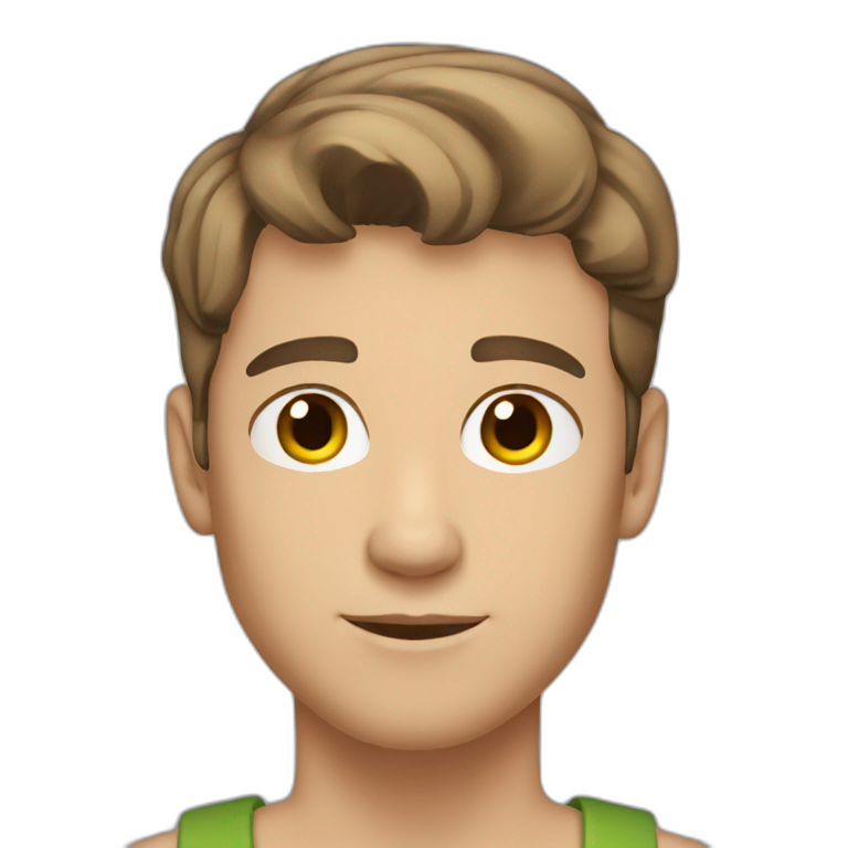 Young man brown hair | AI Emoji Generator