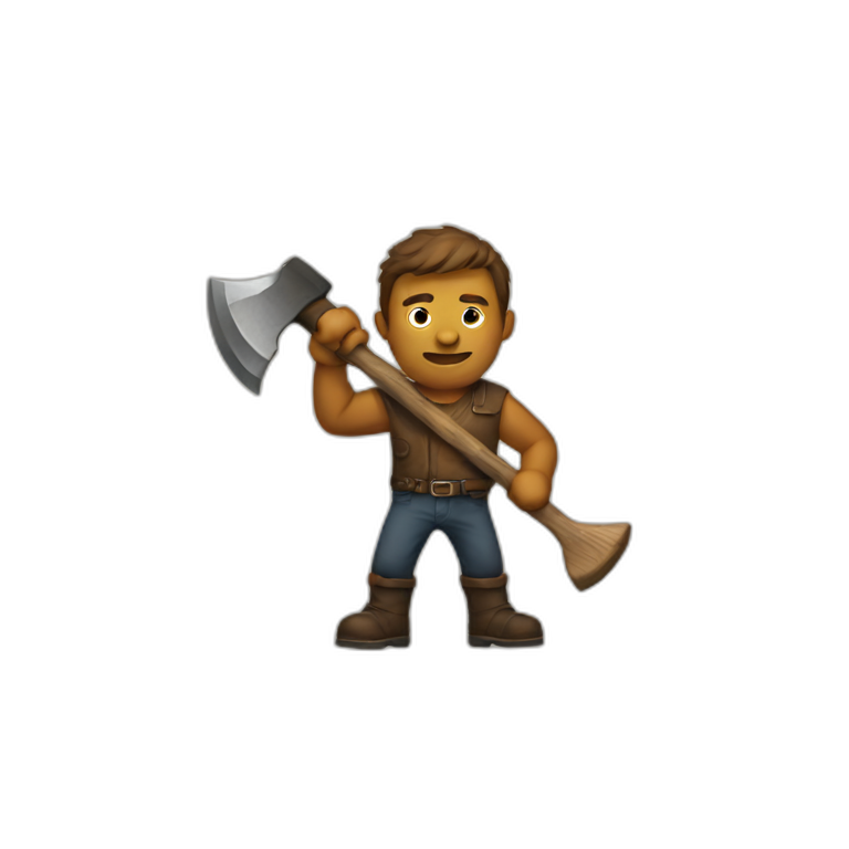 lumberjack with beard and axe | AI Emoji Generator