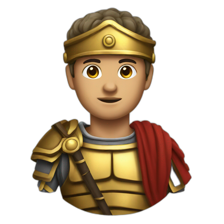 Ancient Roman soldier with a sword | AI Emoji Generator