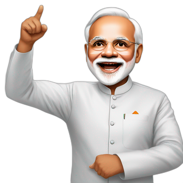 hyper realistic narendra modi waving pakistan flag | AI Emoji Generator