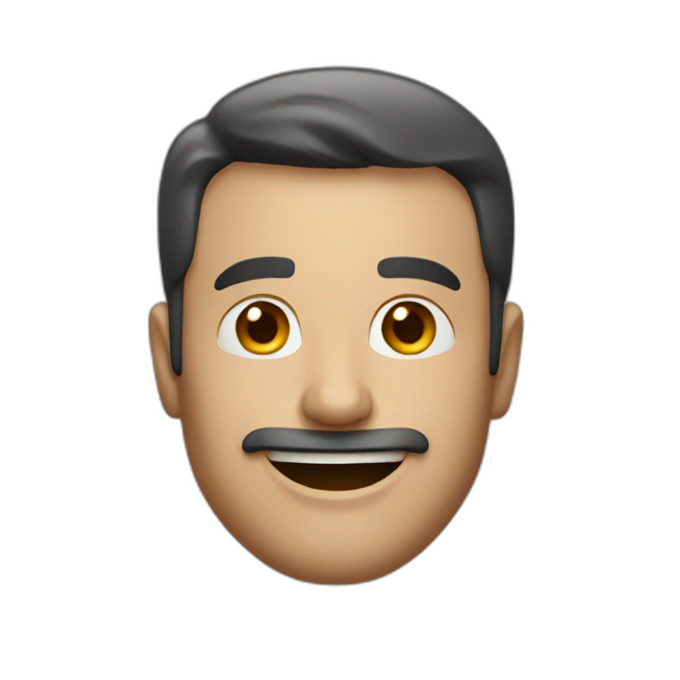 A brown smiling handsome man | AI Emoji Generator