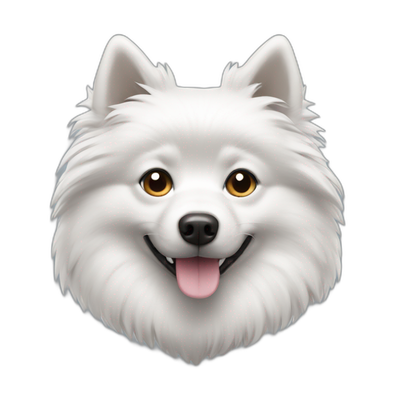 White dog with black head | AI Emoji Generator