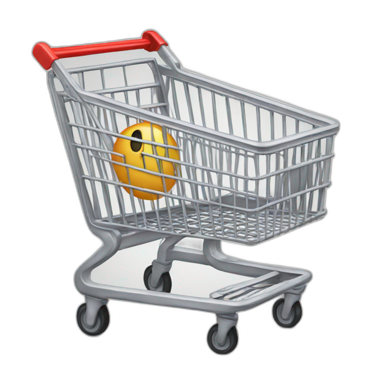 shopping cart with one red heart inside of ot AI Emoji Generator