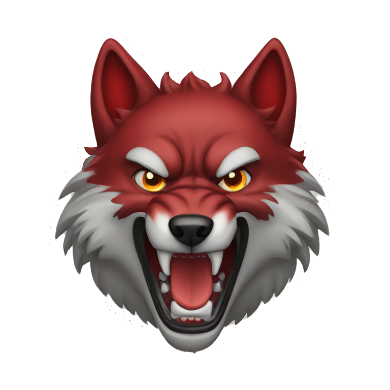 Red sad wolf | AI Emoji Generator