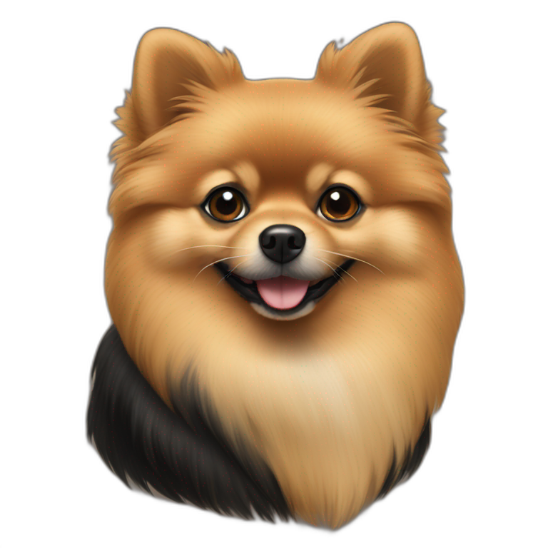 smiling tan pomeranian | AI Emoji Generator