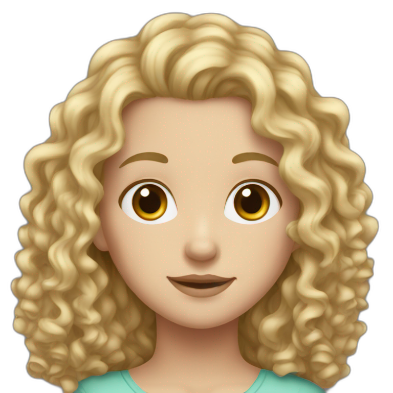 Curly Blonde Girl Long Hair Ai Emoji Generator 