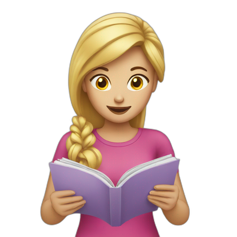 Black girl reading blog | AI Emoji Generator