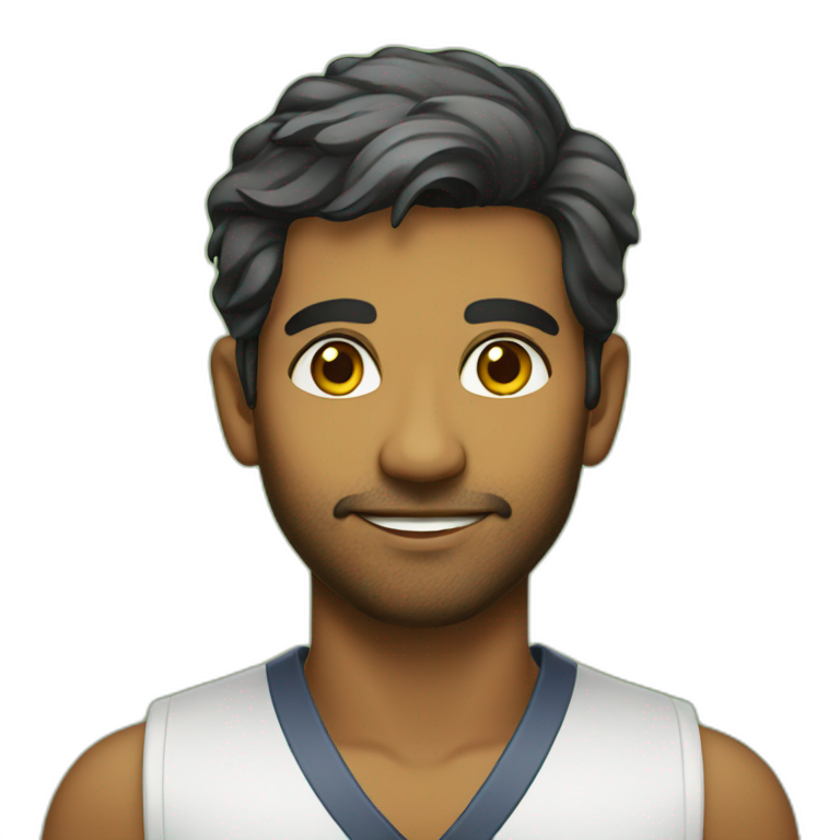 curly haired handsome guy | AI Emoji Generator