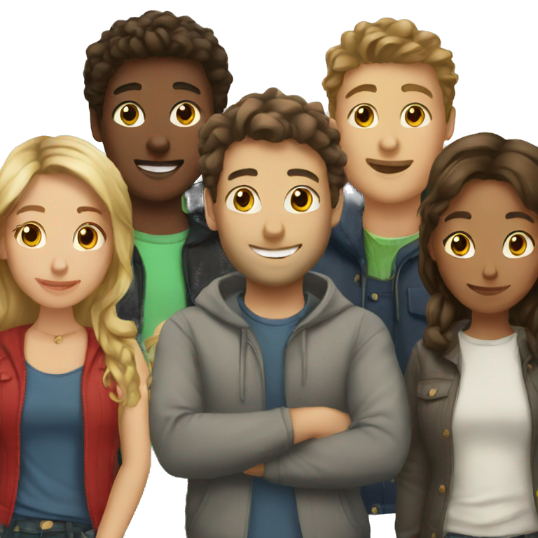 group of friends hanging out | AI Emoji Generator